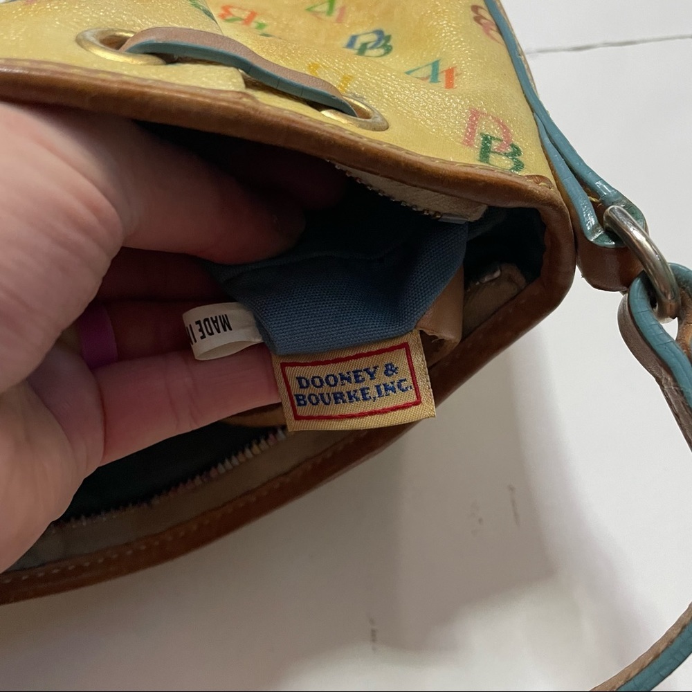Dooney & Bourke Monogram Insignia Shoulder Bag Purse Authentic Designer Colorful - Picture 7 of 12